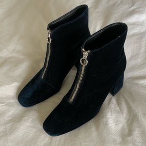 Blue Velvet Boots